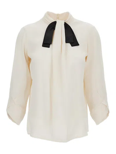 Elisabetta Franchi Viscose Shirt With Contrasting Detail In White