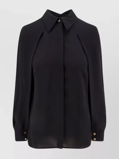 ELISABETTA FRANCHI VISCOSE SHIRT WITH GOLD METAL BUTTON