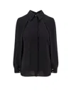 Elisabetta Franchi Viscose Shirt With Gold Metal Button In Black