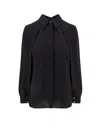 Elisabetta Franchi Viscose Shirt With Gold Metal Button In Black