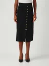 Elisabetta Franchi Button Embellished Knitted Skirt In Black