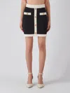 Elisabetta Franchi Monogram-jacquard Mini Skirt In Nero