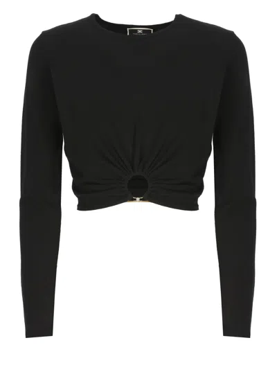 Elisabetta Franchi Viscose Sweater In Black