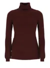 Elisabetta Franchi Decorative-buttons Sweater In Bordeaux