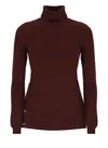 Elisabetta Franchi Decorative-buttons Sweater In Burgundy