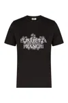Elisabetta Franchi Jersey T-shirt With Logo Print And Embroidery In Black