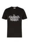 Elisabetta Franchi Jersey T-shirt With Logo Print And Embroidery In Black