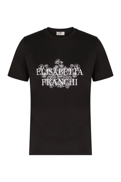 Elisabetta Franchi Viscose T-shirt In Black