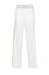 Elisabetta Franchi Viscose Trousers With Contrasting Bands In White