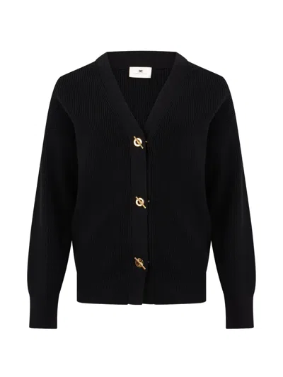 Elisabetta Franchi V-neck Cardigan In Black