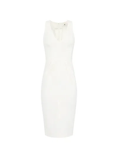 Elisabetta Franchi V-neck Embroidered Midi Dress In Green