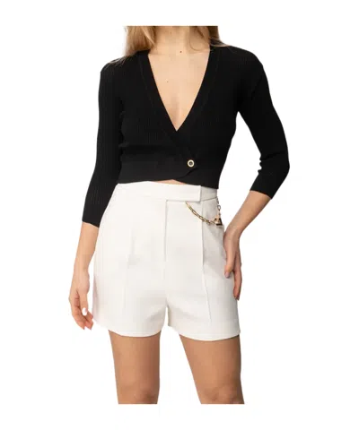 Elisabetta Franchi V-neck Knit Top In Black