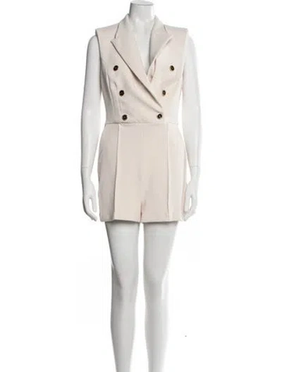 Pre-owned Elisabetta Franchi V-neck Romper In Neutrals