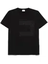 Elisabetta Franchi Jersey T-shirt With Macro Voile Logo In Schwarz