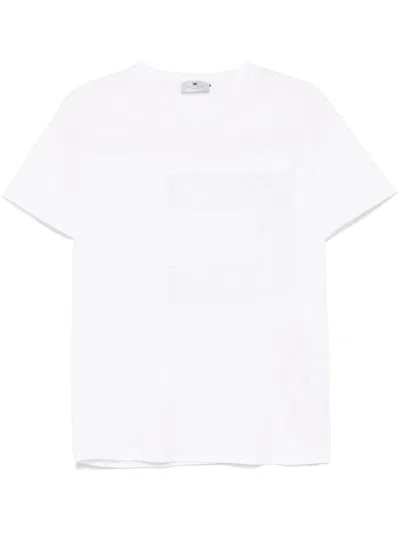 Elisabetta Franchi Jersey-t-shirt Mit Voile-logo In White