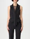 Elisabetta Franchi Lightweight Cool Wool Waistcoat In Black
