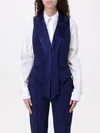 Elisabetta Franchi Crepe Tuxedo Waistcoat In Blue
