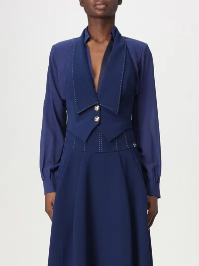Elisabetta Franchi Waistcoat  Woman Color Blue