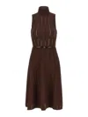 Elisabetta Franchi Weft Dress À Jour In Brown
