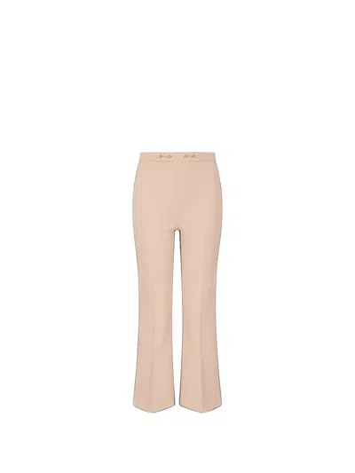 Elisabetta Franchi Welt-pocket Flared Trousers In Neutral