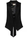 Elisabetta Franchi Lightweight Cool Wool Waistcoat In Schwarz