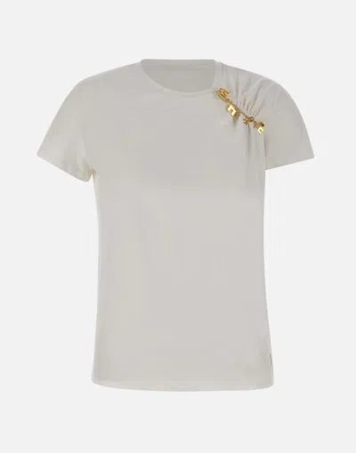 Elisabetta Franchi White Asymmetrical Jersey T Shirt