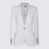 Elisabetta Franchi Krepp-blazer Mit Riemendetail In Beige