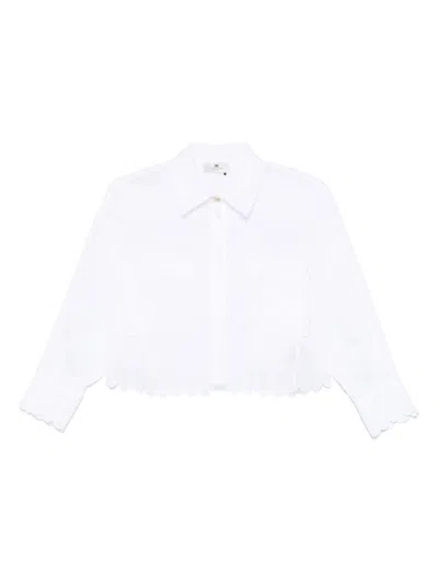 Elisabetta Franchi White Cotton Crop Shirt