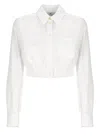 Elisabetta Franchi Cropped Shirt With Classic Collar In White