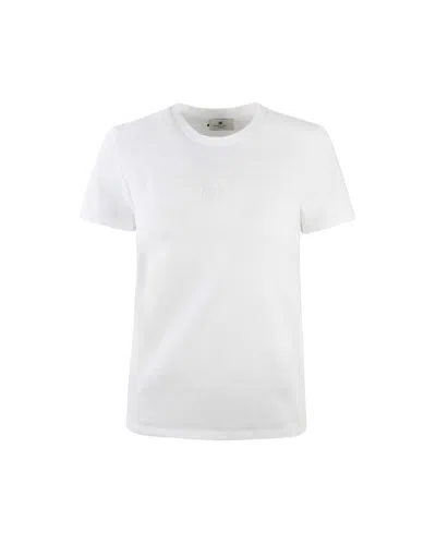 ELISABETTA FRANCHI WHITE COTTON JERSEY T-SHIRT