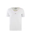 Elisabetta Franchi White Cotton Jersey T-shirt With Necklace Detail In White