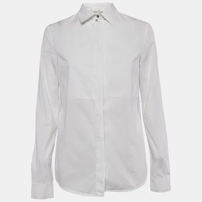 Pre-owned Elisabetta Franchi White Cotton Long Sleeve Shirt M