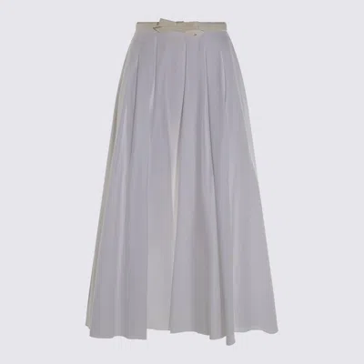 Elisabetta Franchi White Cotton Midi Skirt