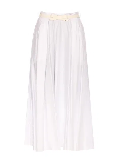 Elisabetta Franchi White Cotton Midi Skirt