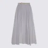 Elisabetta Franchi White Cotton Midi Skirt