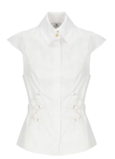 Elisabetta Franchi White Cotton Sleeveless Shirt
