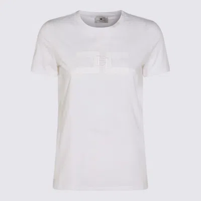 ELISABETTA FRANCHI WHITE COTTON T-SHIRT