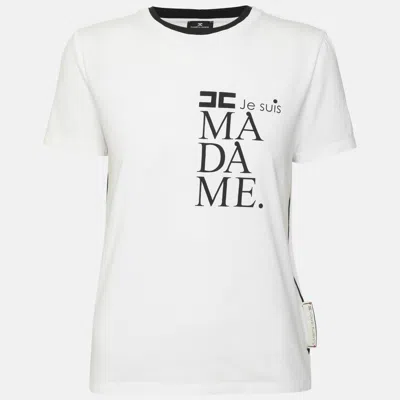 Pre-owned Elisabetta Franchi White Cotton T-shirt M