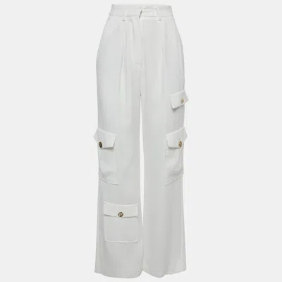 Elisabetta Franchi White Crepe Cargo Pants