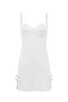 Elisabetta Franchi White Crepe Dress With Bows In Avorio