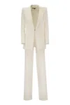 Elisabetta Franchi Crepe Jacket And Trousers Suit In White