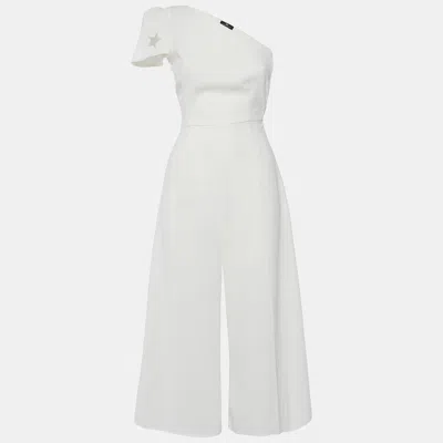 Elisabetta Franchi White Crepe One-shoulder Jumpsuit