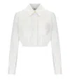 Elisabetta Franchi Cropped Shirt With Classic Collar In White