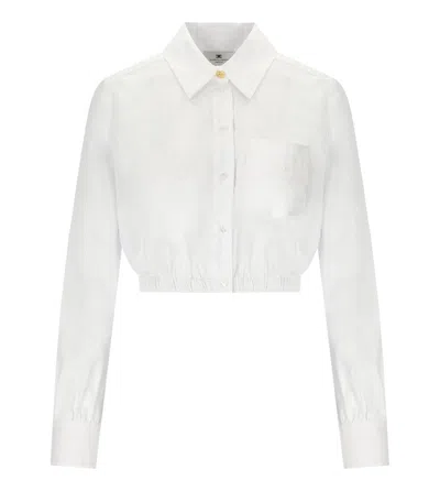 ELISABETTA FRANCHI ELISABETTA FRANCHI WHITE CROPPED SHIRT