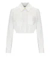 Elisabetta Franchi White Cotton Cropped Shirt In White