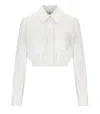 Elisabetta Franchi Cropped Shirt With Classic Collar In White