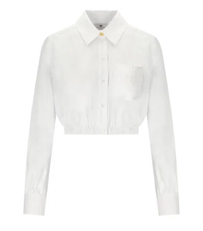 ELISABETTA FRANCHI ELISABETTA FRANCHI WHITE CROPPED SHIRT