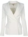 Elisabetta Franchi Tailored Jacket With Notched Lapels And Button Detailing In White
