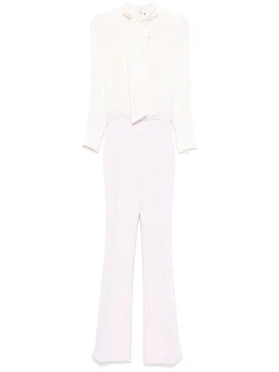 ELISABETTA FRANCHI WHITE GEORGETTE JUMPSUIT