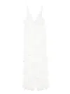 Elisabetta Franchi Ruffled V-neck Maxi Dress With Layered Detailing